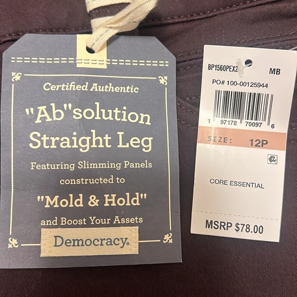 NWT Democracy Ab Solution Mulberry Straight Leg Jean - Picture 9 of 10